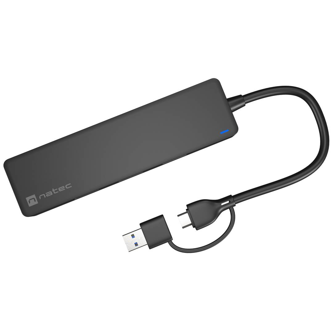 Natec Moth NHU-1342 4-Port USB Type-A 3.0 Hub Black