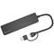 Natec Moth NHU-1342 4-Port USB Type-A 3.0 Hub Black