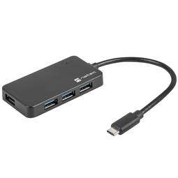 Hub USB-C 3.0 noir à 4 ports + adaptateur USB-A Natec Silkworm NHU-1343