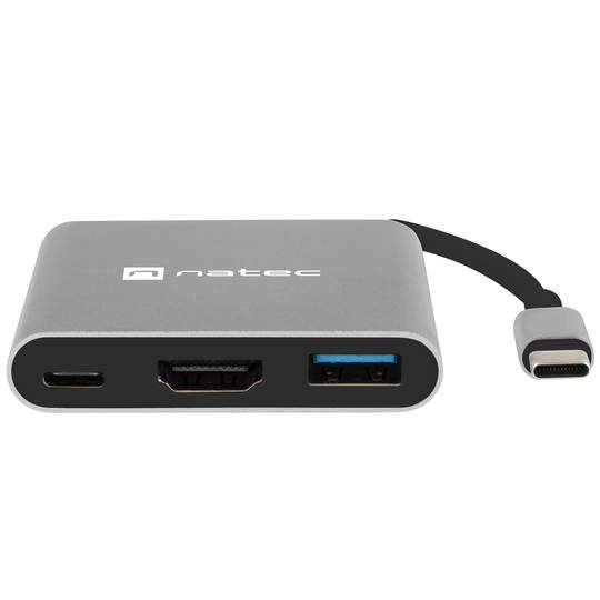 Adaptador multipuerto 3 en 1 USB-C a USB 3.0, HDMI 4K, USB-C PD Natec Fowler Mini NMP-1607