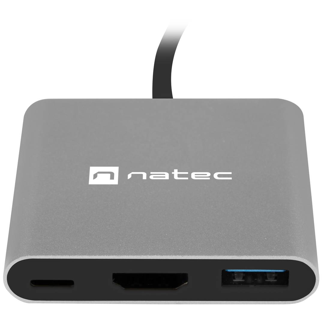 Adaptador multipuerto 3 en 1 USB-C a USB 3.0, HDMI 4K, USB-C PD Natec Fowler Mini NMP-1607