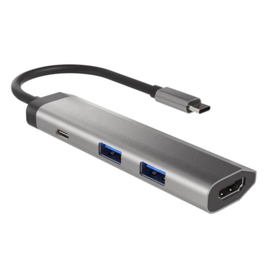Adaptateur multiport USB-C vers 2X USB 3.0, HDMI 4K, USB-C PD 4 en 1 Natec Fowler Slim NMP-1984