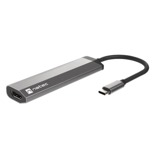 Adaptateur multiport USB-C vers 2X USB 3.0, HDMI 4K, USB-C PD 4 en 1 Natec Fowler Slim NMP-1984