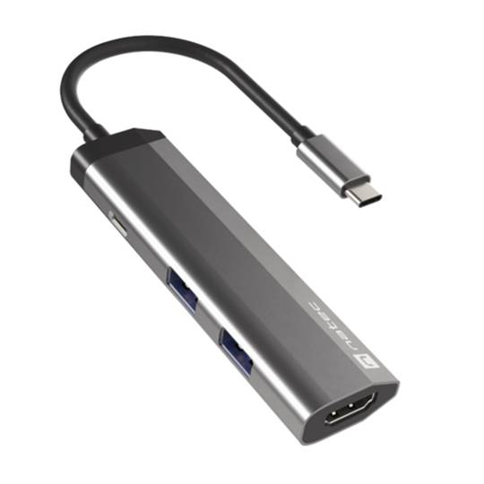 Adaptateur multiport USB-C vers 2X USB 3.0, HDMI 4K, USB-C PD 4 en 1 Natec Fowler Slim NMP-1984