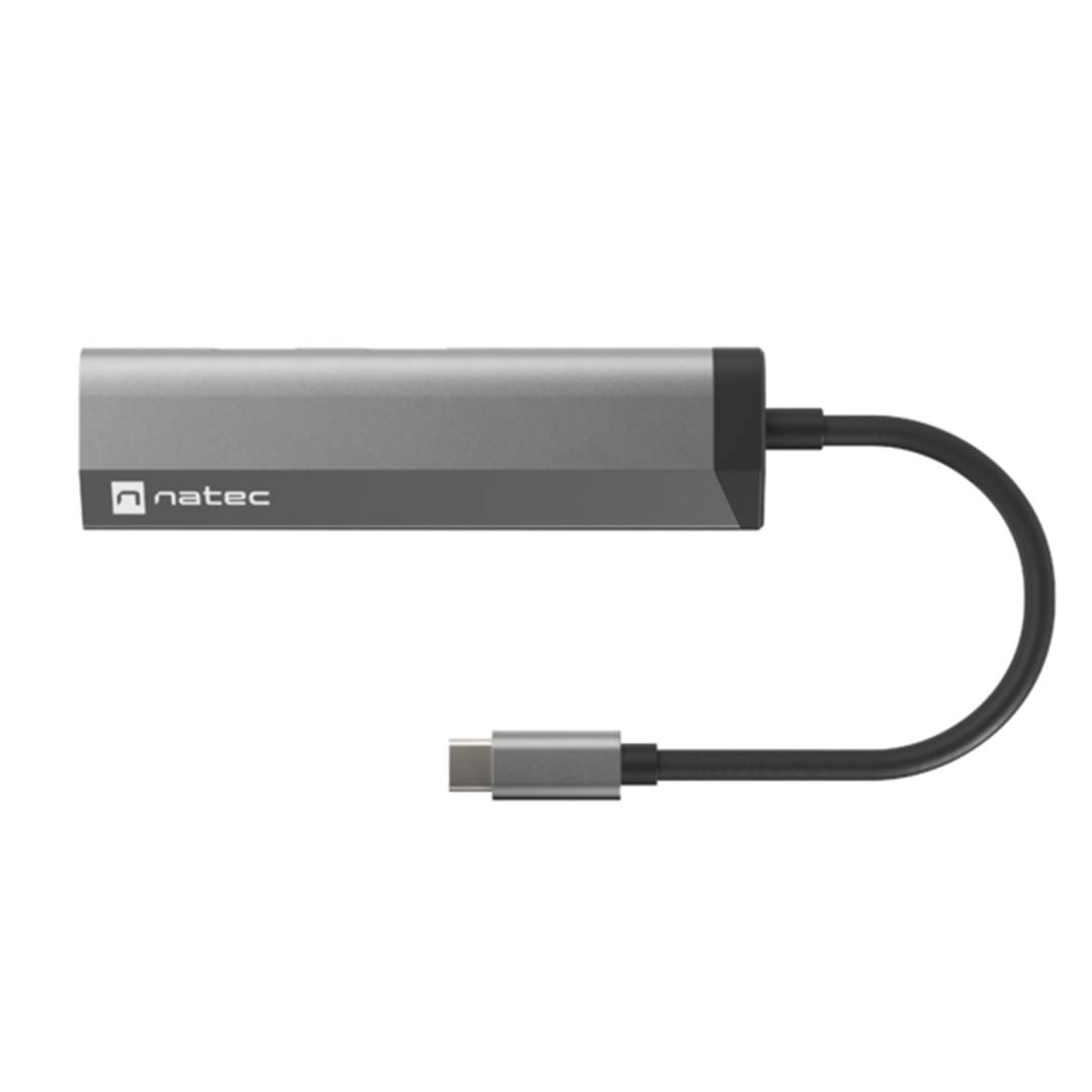 Adaptateur multiport USB-C vers 2X USB 3.0, HDMI 4K, USB-C PD 4 en 1 Natec Fowler Slim NMP-1984