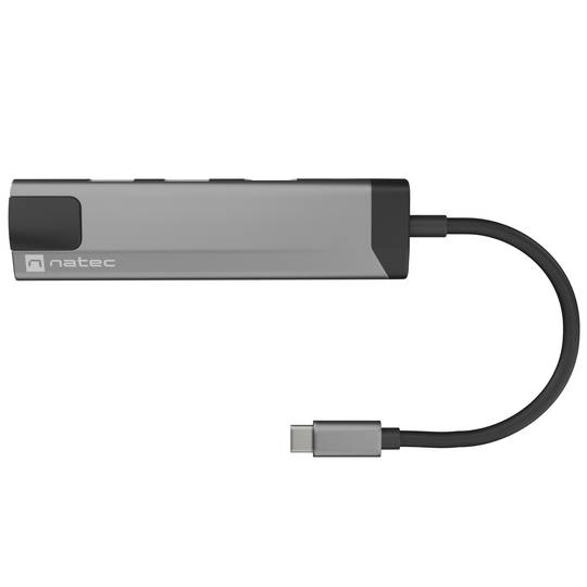 Adaptador multipuerto 5 en 1 USB-C a 2X USB 3.0, HDMI 4K, USB-C PD, RJ45 Natec Fowler Go NMP-1985