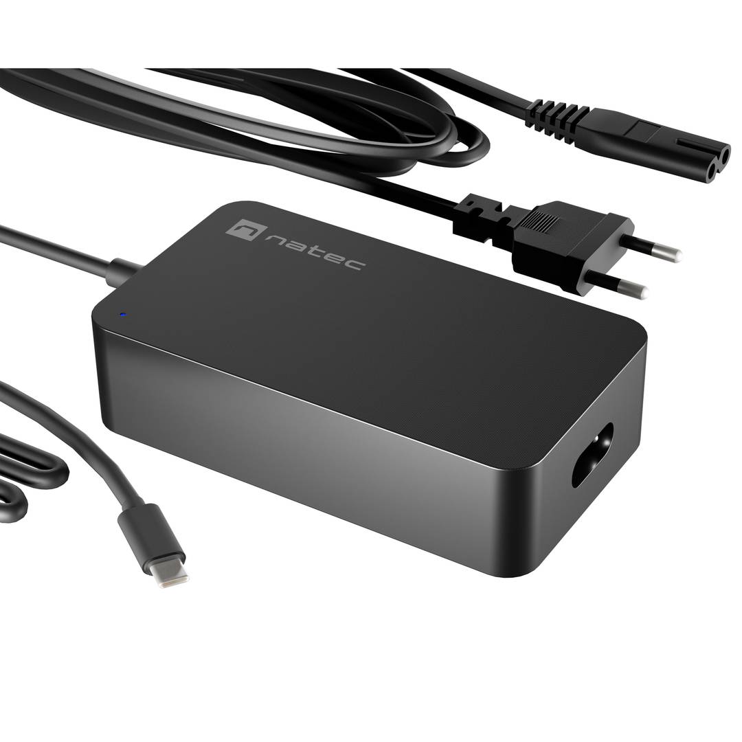 Cargador universal USB-C 45W para portátil smartphone o tablets Natec Grayling NZU-2033
