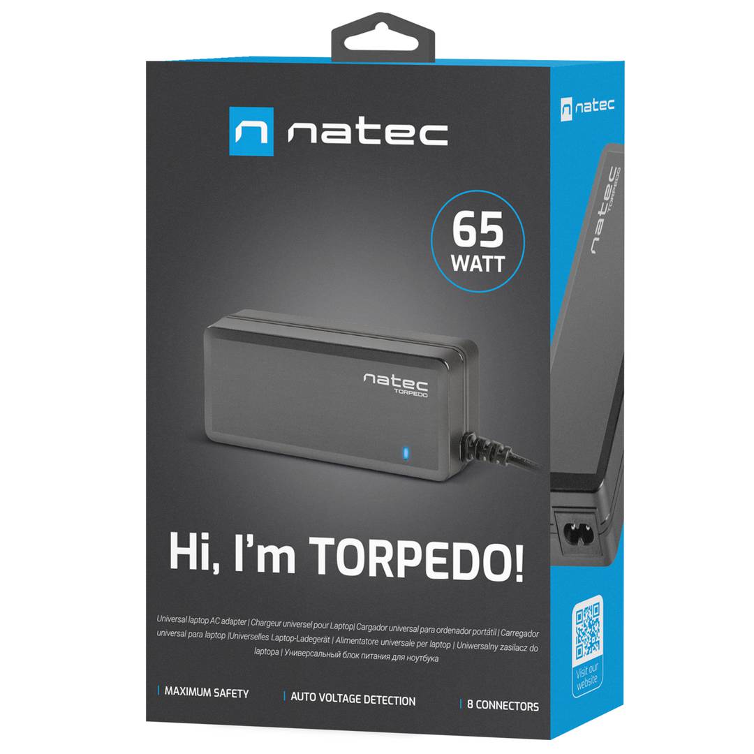 Cargador universal 70W para portátiles Natec Torpedo UNI-70 NZU-0990