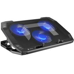 Natec Oriole NPL-1926 15,6-17,3" laptop cooling pad com 3 ventiladores, iluminação LED e 2 portas USB