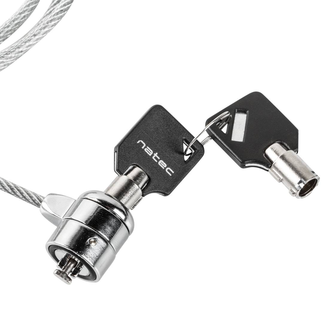 Natec Lobster Key NZL-0225 Anti-Theft Steel Cable for Laptops