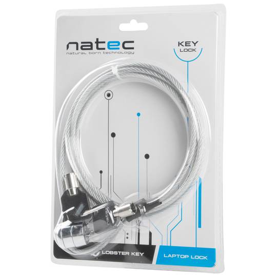 Natec Lobster Key NZL-0225 Anti-Theft Steel Cable for Laptops