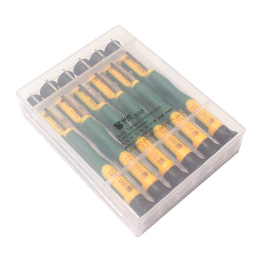 Juego de destornilladores para dispositivos electrónicos de 12 piezas modelo BEST-666