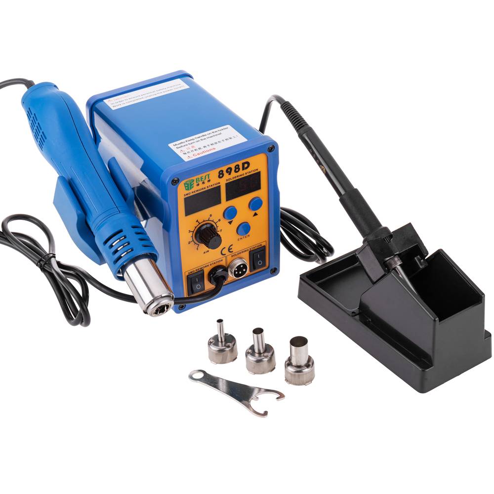 SMD Soldering Iron /& Hot Air Rework Station 898D Digital 2 in 1 W// 11 Iron tips