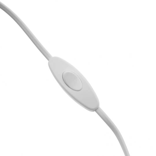 Voedingskabel met 1,5 m witte bipolaire connectorschakelaar