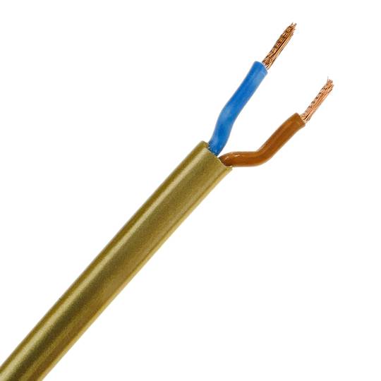 Cable alimentación con interruptor conector bipolar a bornes dorado 2m -  Cablematic