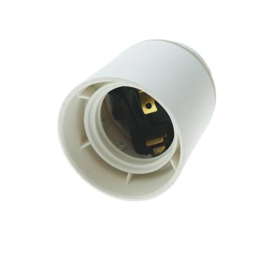 Lamp-holder with switch and E27 fitting ring white 