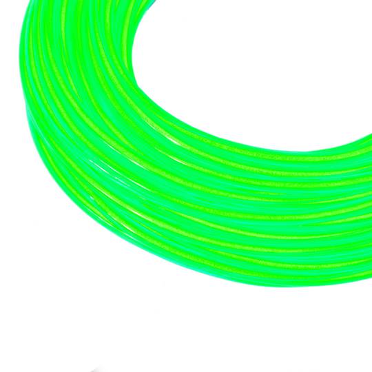 Cable electroluminescent verd fort de 2.3mm en bobina 5m amb piles