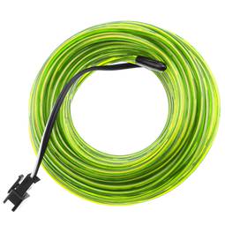 2,3 mm żółty kabel elektroluminescencyjny w cewce 10 m podłączony do 220 V prądu przemiennego