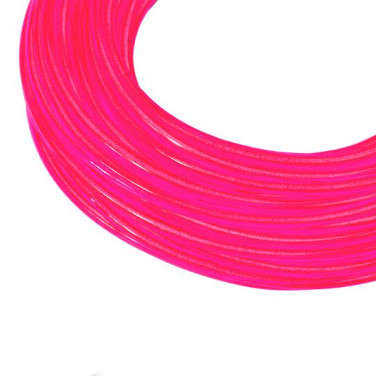 2,3 mm roze elektroluminescerende kabel in een spoel van 10 m aangesloten op 220VAC