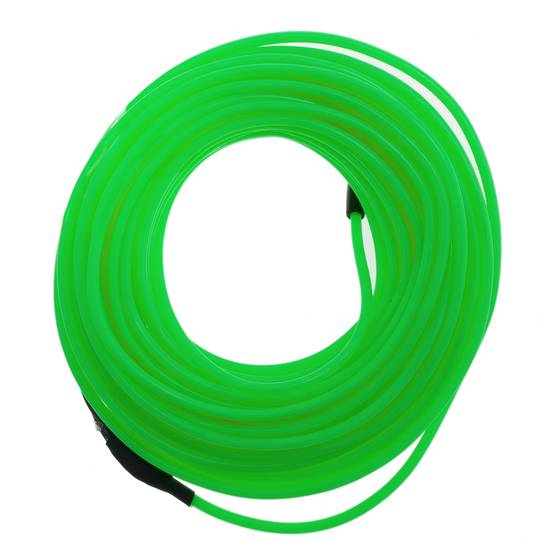 2,3 mm mocny zielony kabel elektroluminescencyjny w cewce 10 m podłączonej do 220 V prądu przemiennego
