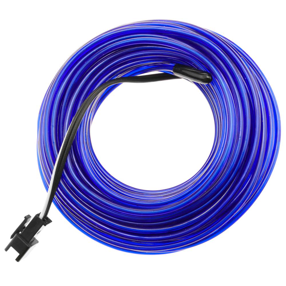 2.3mm blue electroluminescent wire coil connected to 220VAC 10m