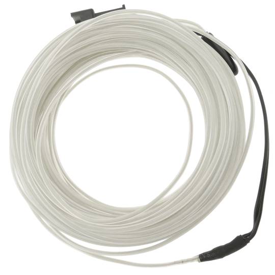 Cable electroluminescent blanc-blau de 1.3mm en bobina 5m de cable amb piles