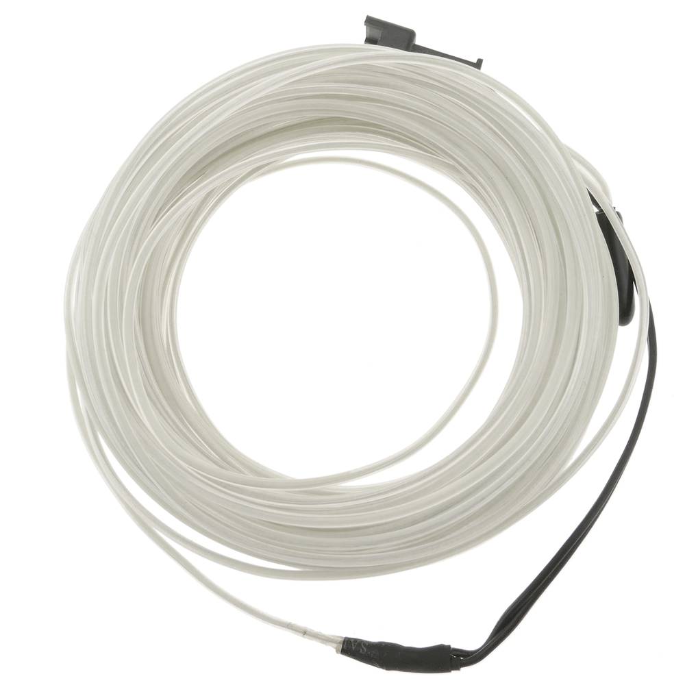 Cable electroluminiscente blanco de 1.3mm en bobina 5m de cable con pilas