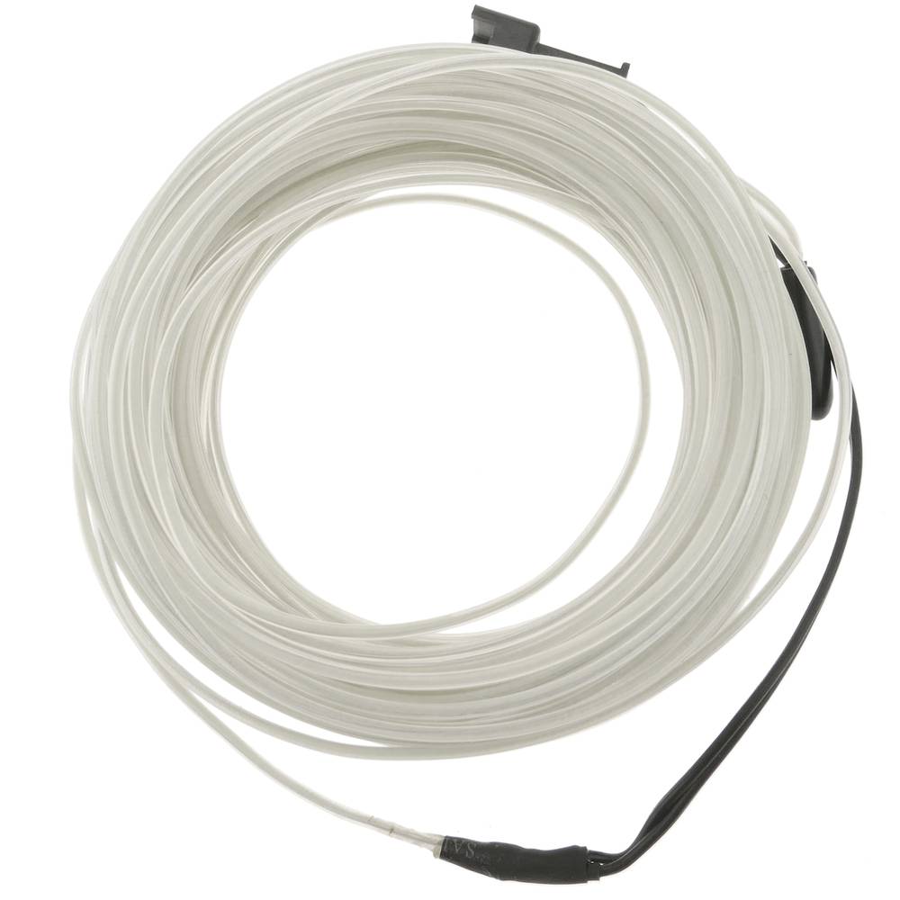Cable electroluminiscente blanco de 3.2mm en bobina 5m de cable con pilas