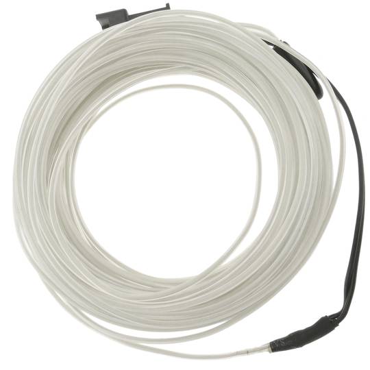3,2 mm witte elektroluminescerende kabel in een spoel van 10 m kabel aangesloten op 220VAC