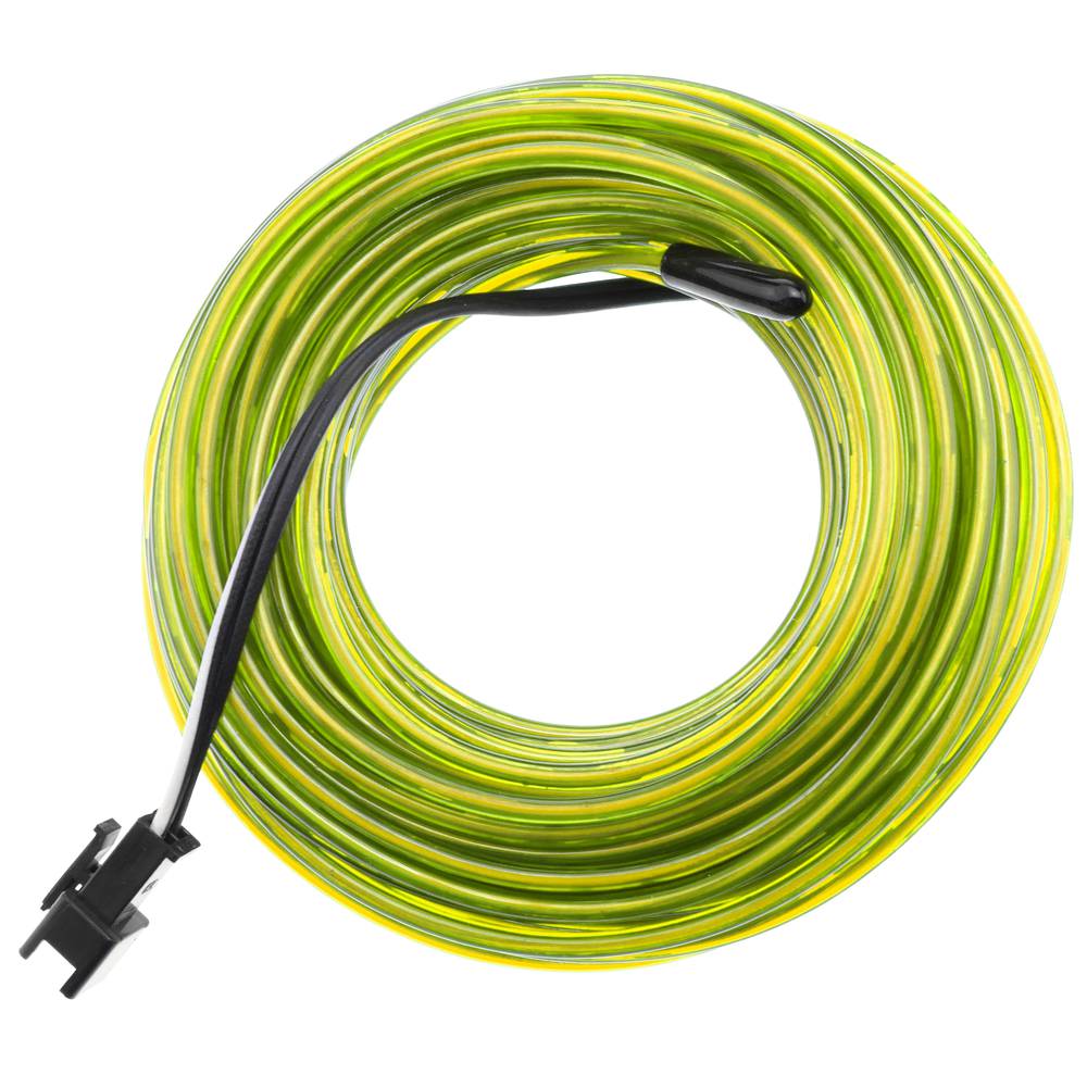 Gele elektroluminescerende kabel van 2,3 mm in een spoel van 25 m