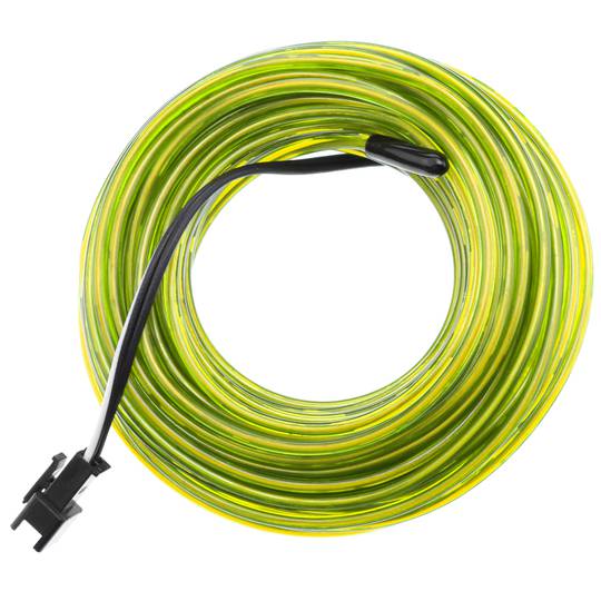 Gele elektroluminescerende kabel van 2,3 mm in een spoel van 25 m