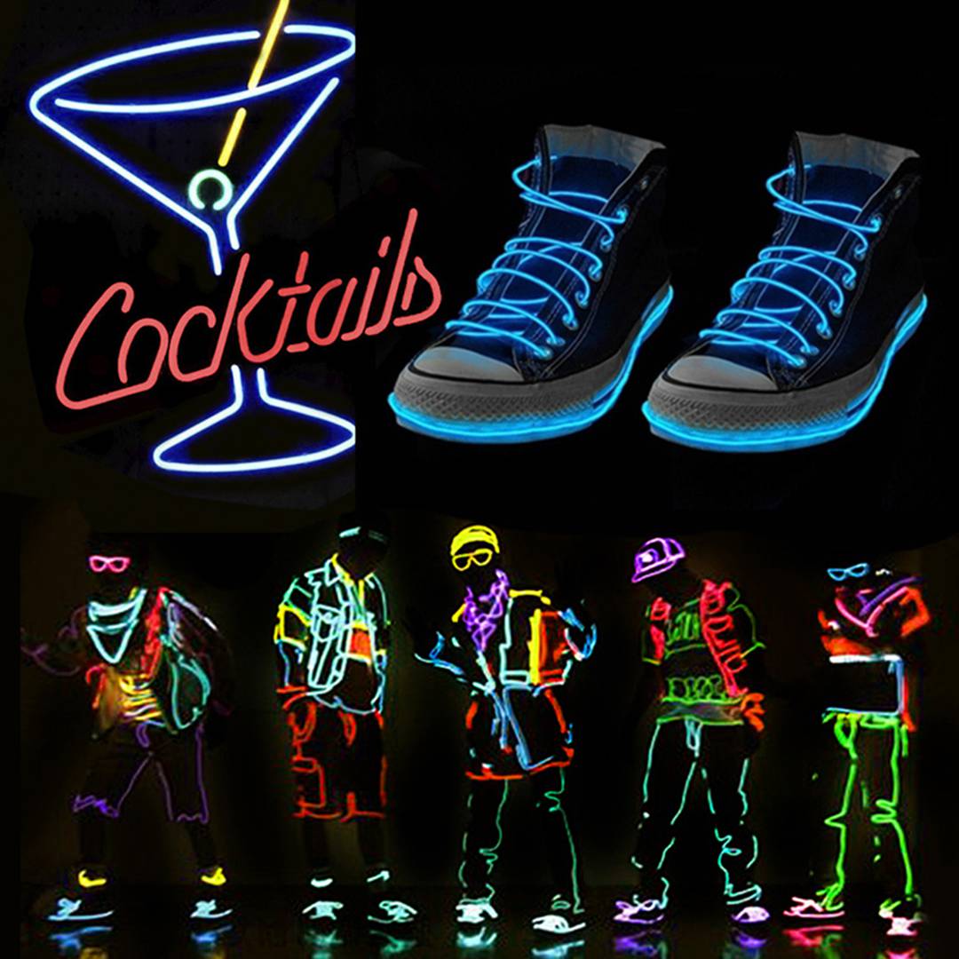 Violette electroluminescente kabel van 2,3 mm in een spoel van 25 m