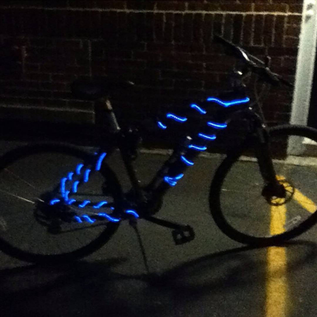 Blauwe elektroluminescerende kabel van 2,3 mm in een spoel van 25 m