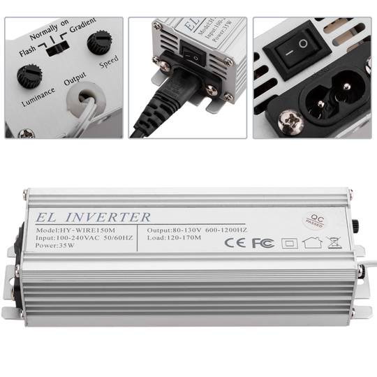 Inversor de cable electroluminescent per 150m a 220VAC amb efectes