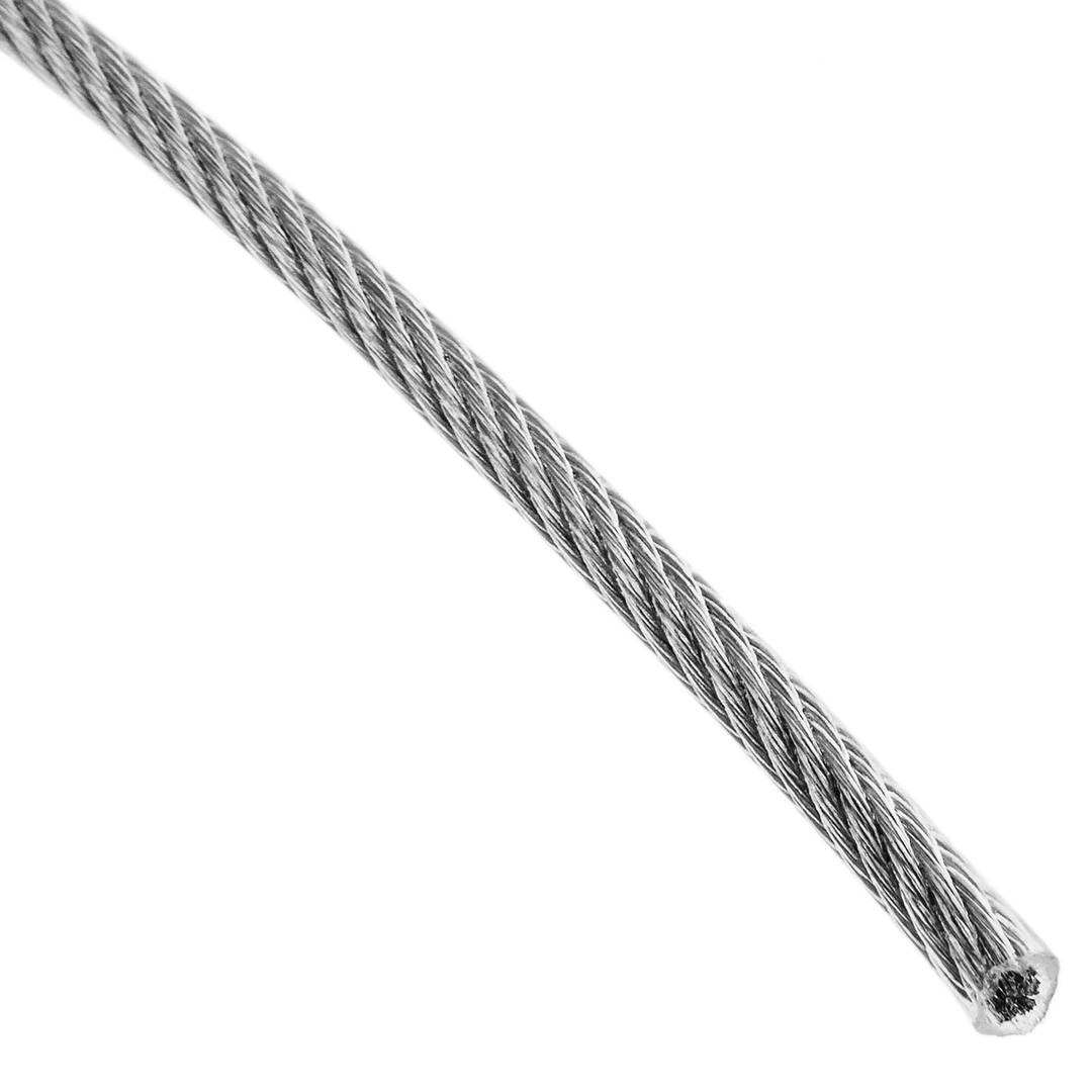 Stainless steel cable 1.5 mm. Reel of 100 m lenght. Transparent plastic coated