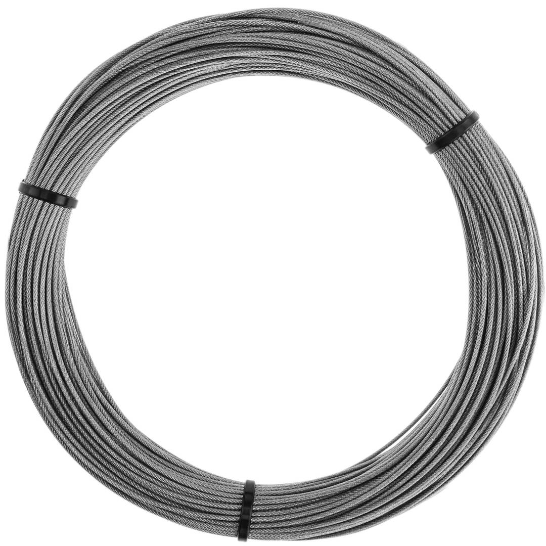 Cable d'acer inoxidable de 1,5 mm. Bobina de 25 m. Recobert de plàstic transparent