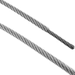 Cable de acero inoxidable de 2,0 mm. Bobina de 50 m. Recubierto de plástico transparente