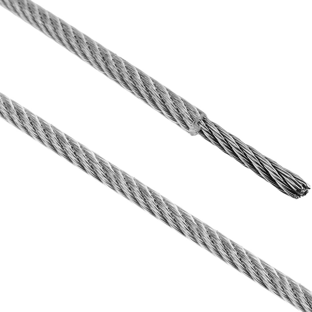Stainless steel cable 4.0 mm. Reel of 100 m lenght. Transparent plastic coated