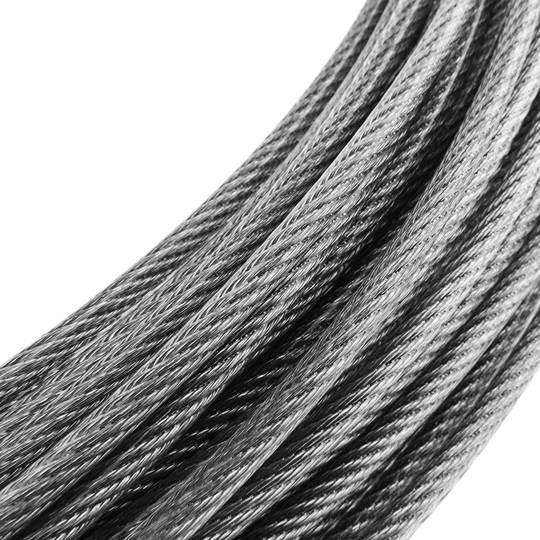 Kabel ze stali nierdzewnej 7x19 4,0 mm. Cewka 10 m Bezbarwny, pokryty plastikiem