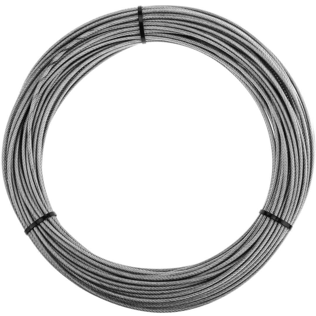 Cable d'acer inoxidable de 4,0 mm. Bobina de 25 m. Recobert de plàstic transparent
