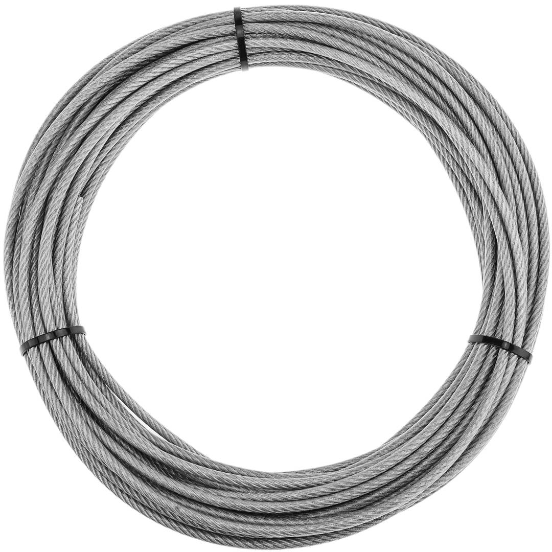 Cable d'acer inoxidable de 6,0 mm. Bobina de 10 m. Recobert de plàstic transparent