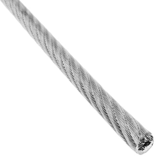Edelstahl Kabel 7x19 6,0 mm. 25 m Spule. Klarer Kunststoff beschichtet