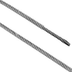 Câble en acier inoxydable de 3,0 mm. Bobine de 50 m. Revêtement plastique transparent