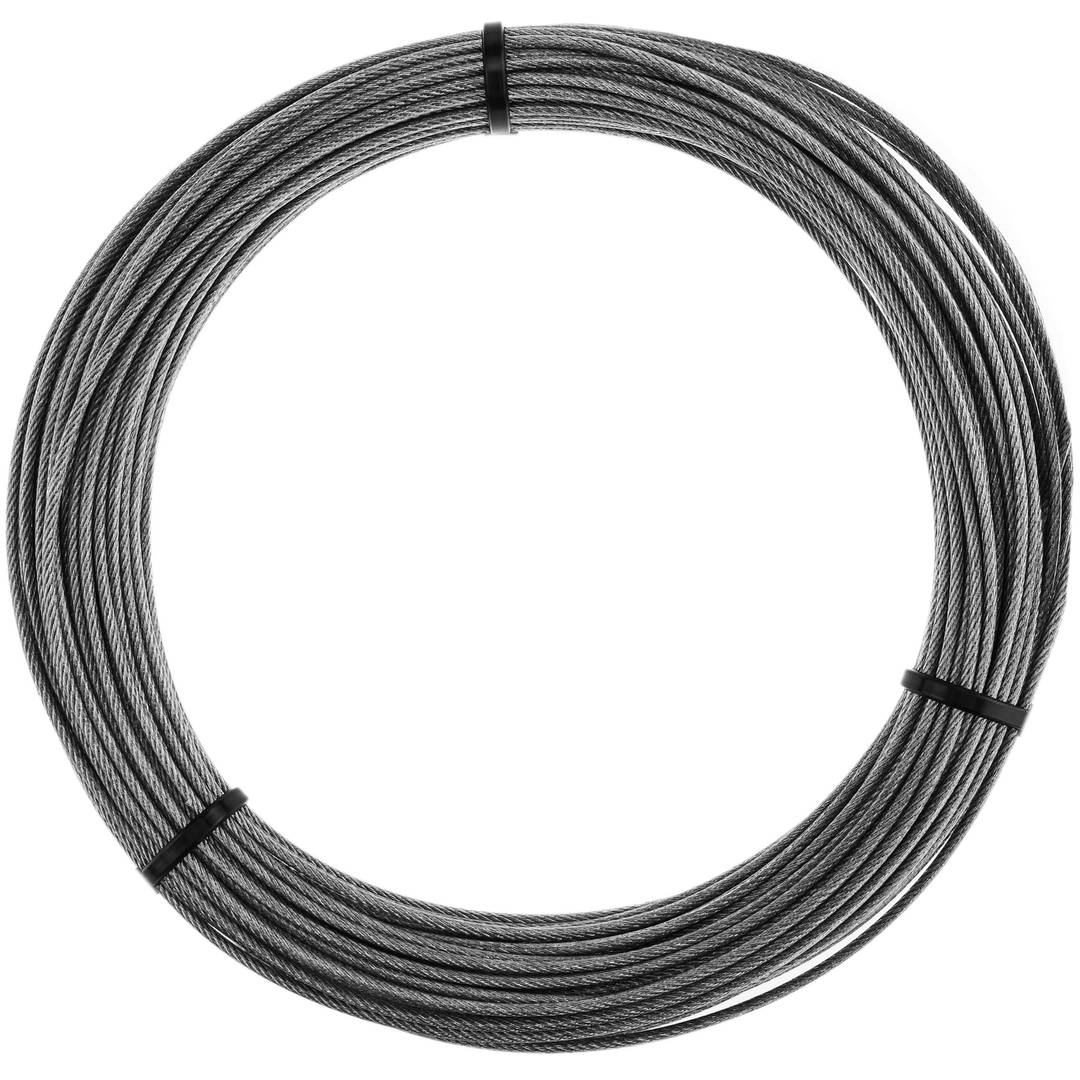 Cable d'acer inoxidable de 3,0 mm. Bobina de 50 m. Recobert de plàstic transparent