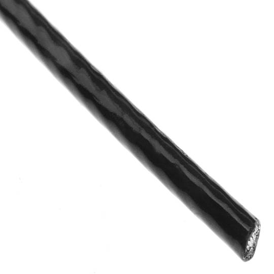 Câble en acier inoxydable 7x7 de 1,5 mm. Bobine de 10 m. PVC noir