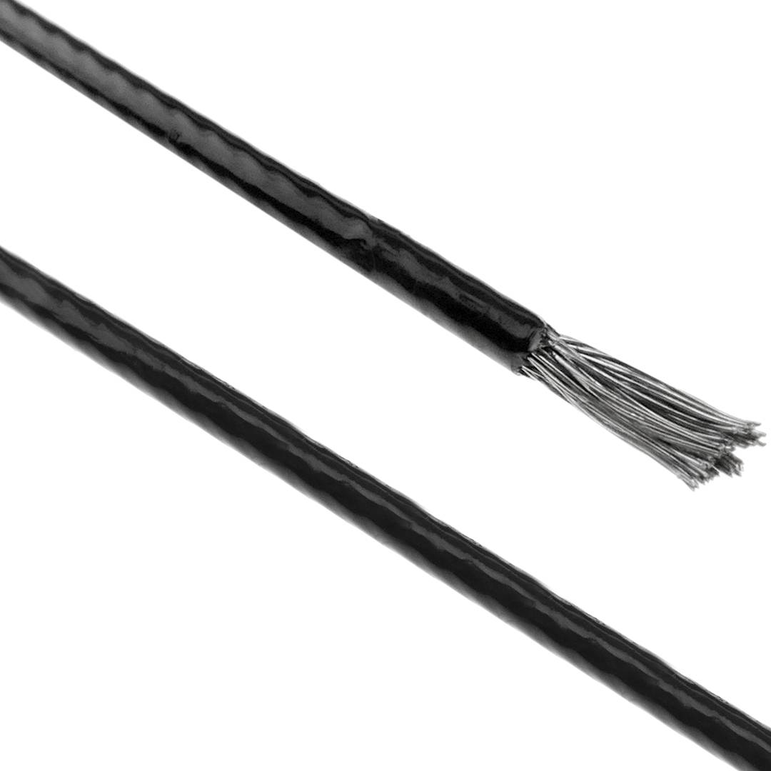 Cable d'acer inoxidable de 1,5 mm. Bobina de 25 m. Recobert de plàstic negre