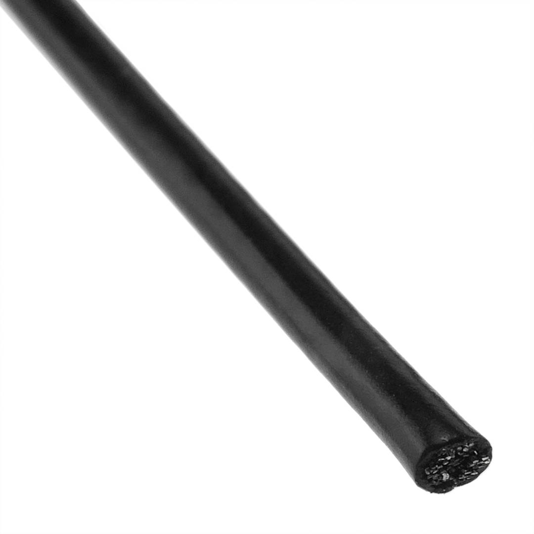 Cable d'acer inoxidable de 2 mm. Bobina de 50 m. Recobert de plàstic negre