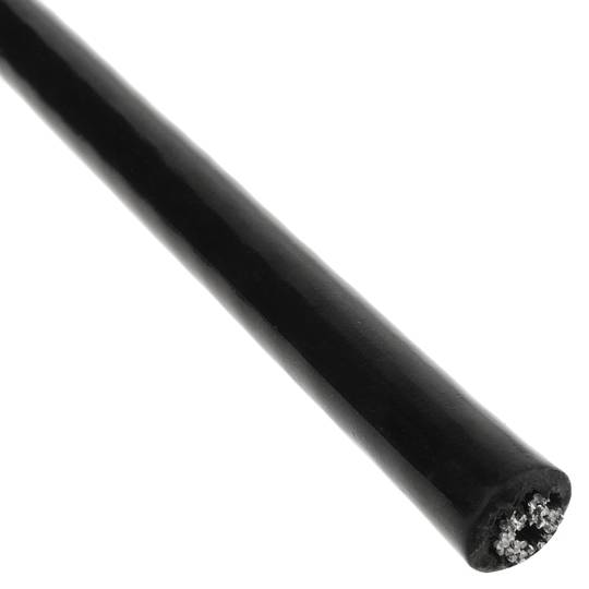 Cable de acero inoxidable 7x7 de 6 mm. Bobina de 10 m. Recubierto de PVC negro