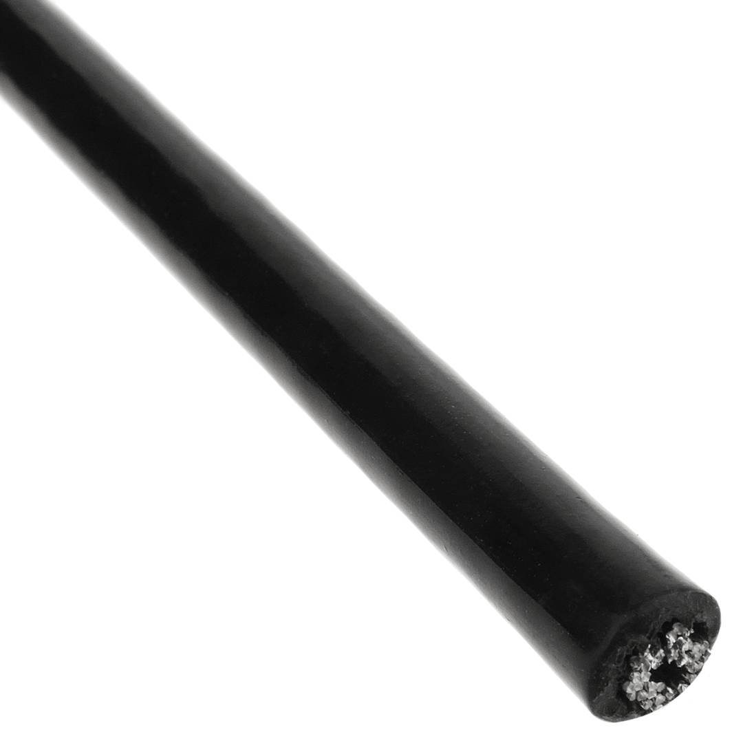 Cable d'acer inoxidable de 6 mm. Bobina de 50 m. Recobert de plàstic negre