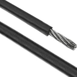 Câble en acier inoxydable de 3 mm. Bobine de 100 m. Plastifié noir